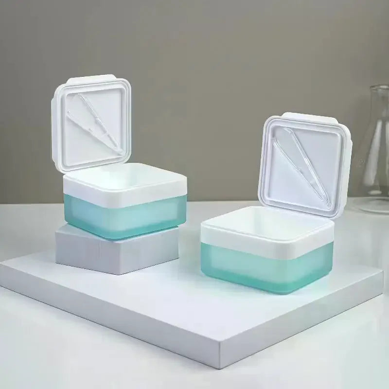 150ml Flip Cotton Organizer Box with Tweezers | Travel Cosmetic Organizer Box QXL