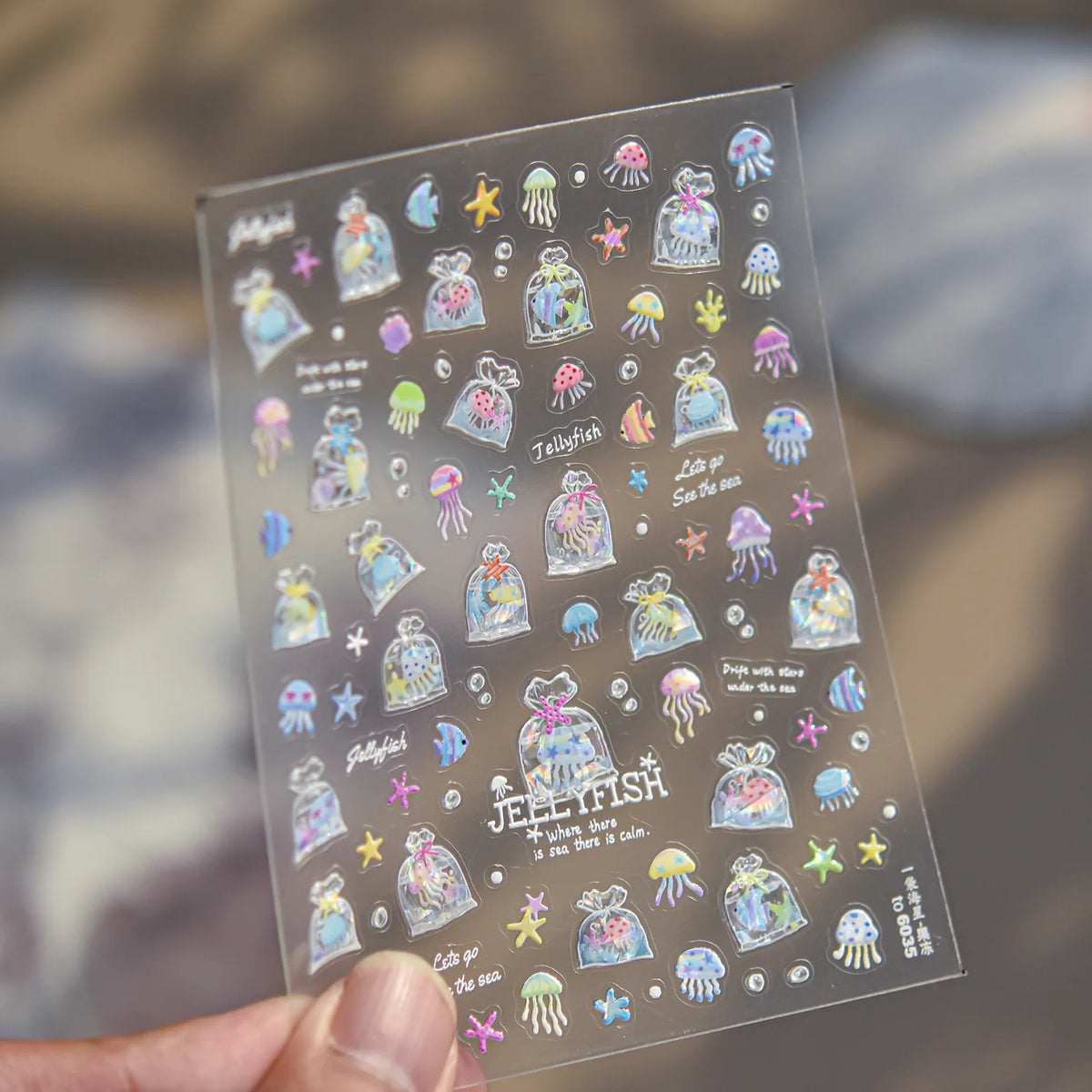 5D Ocean Nail Art Stickers | Mermaid Jellyfish Sea Decals Nail Art Stickers QXL