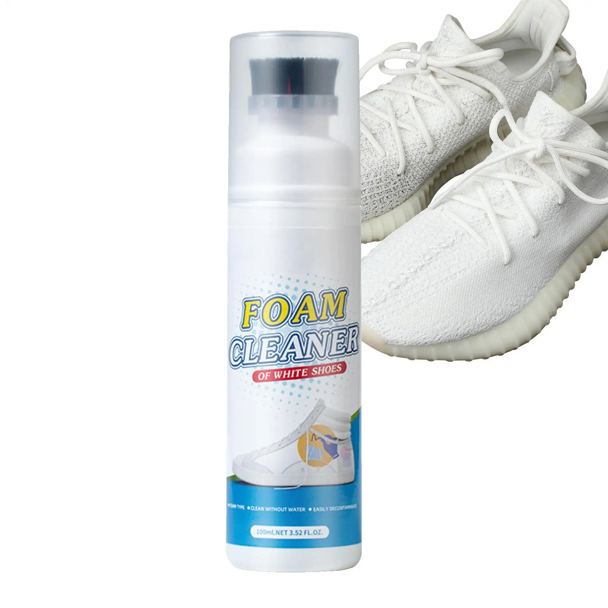 100ml No-Wash Dry Foam Shoe Cleaner | White, Suede & Leather Foam Shoe Cleaner QXL