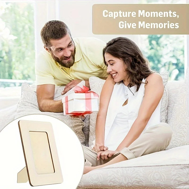 5-Pack Wooden Picture Frames | DIY Tabletop Display Set Wooden Picture Frames QXL