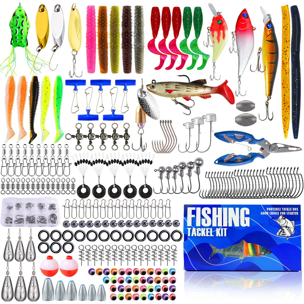 332-Piece Fishing Lure Set | Bionic Minnow Bait Tackle Kit Fishing Lure Set QXL 332pcs