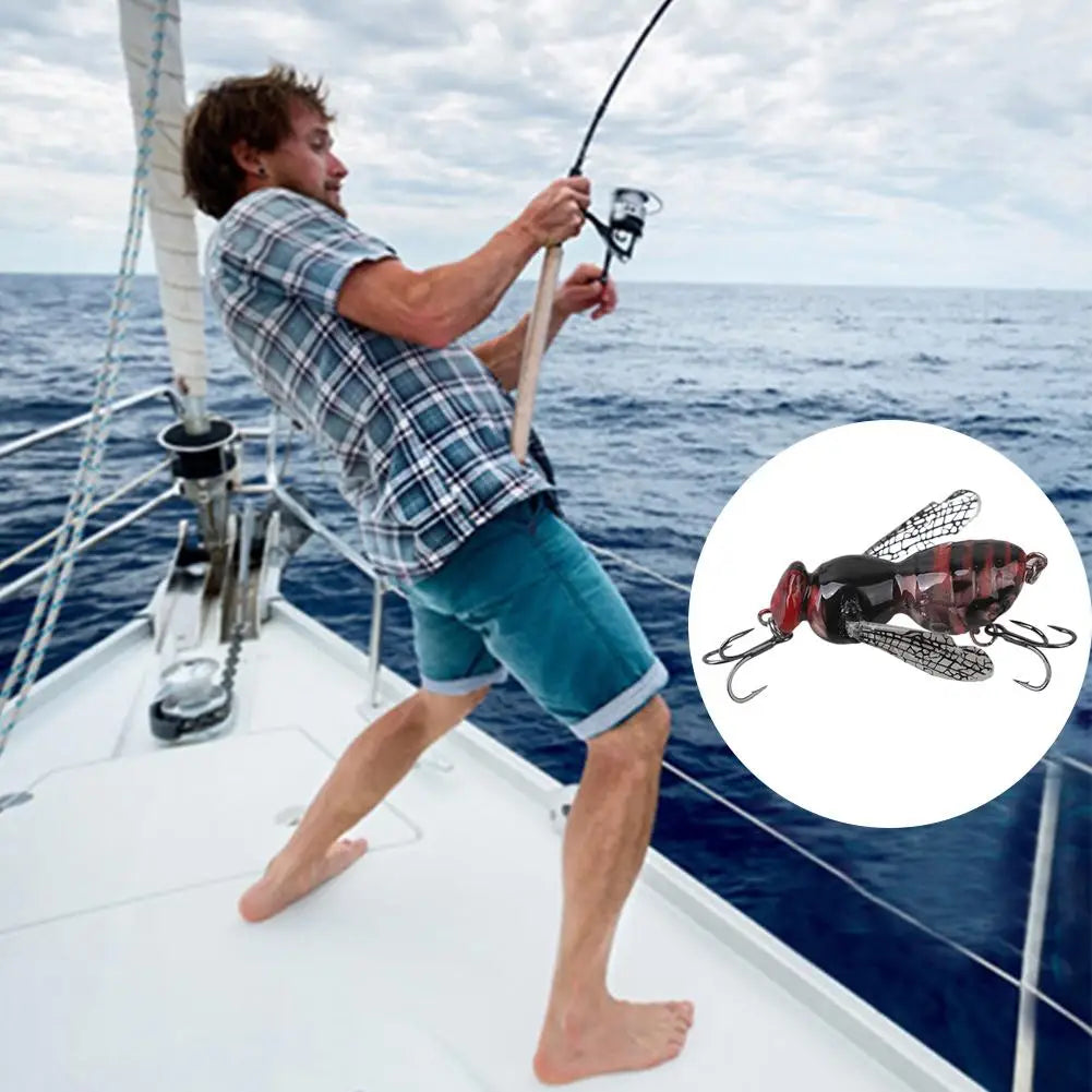 Wasp Topwater Fishing Lure | Hard Bait for Bass & Pike Topwater Fishing Lure QXL