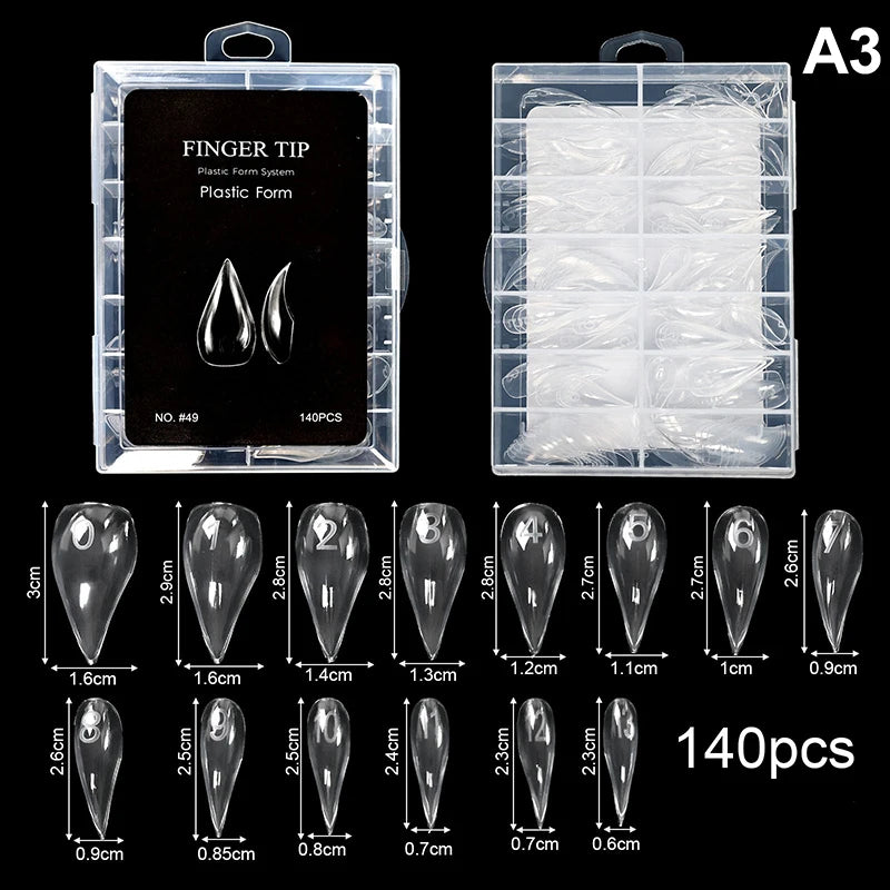 Clear Stiletto False Nail Tips 70/140/150 Pc | DIY Extensions False Nail Tips QXL A3