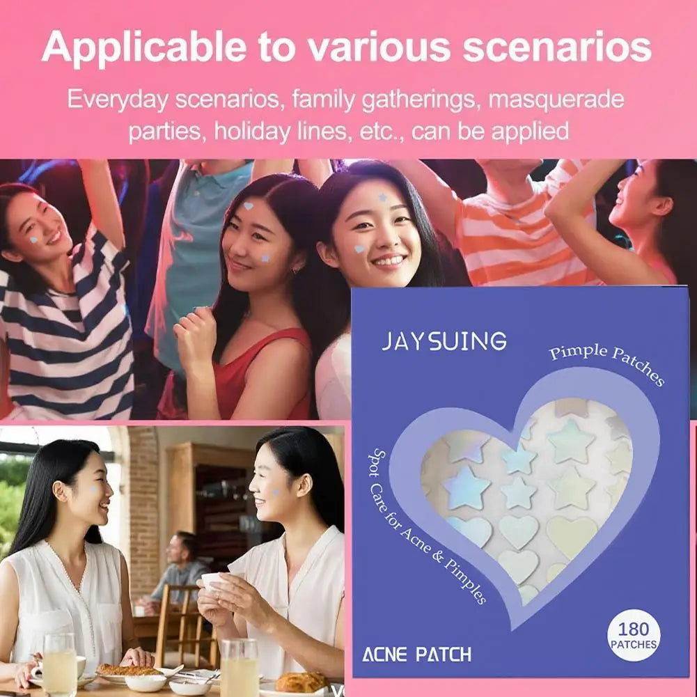 180-Pack Colorful Pimple Patches | Star & Heart Spot Stickers Pimple Patches QXL