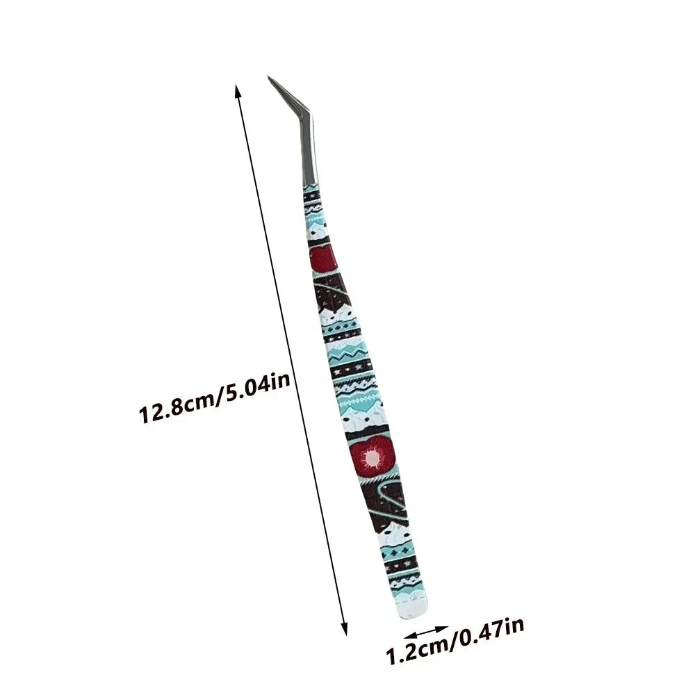 Curved Anti-Static Stainless Steel Eyelash Tweezers Eyelash Tweezers QXL