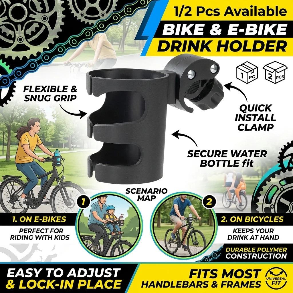 Universal Adjustable Cup Holder for Bicycle Stroller & E-Bike Bicycle Cup Holder QXL