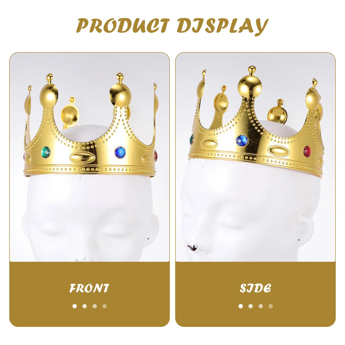 4-Pack Plastic Prince Crowns – Birthday Party & Cosplay Costume Costume Crown Set QXL