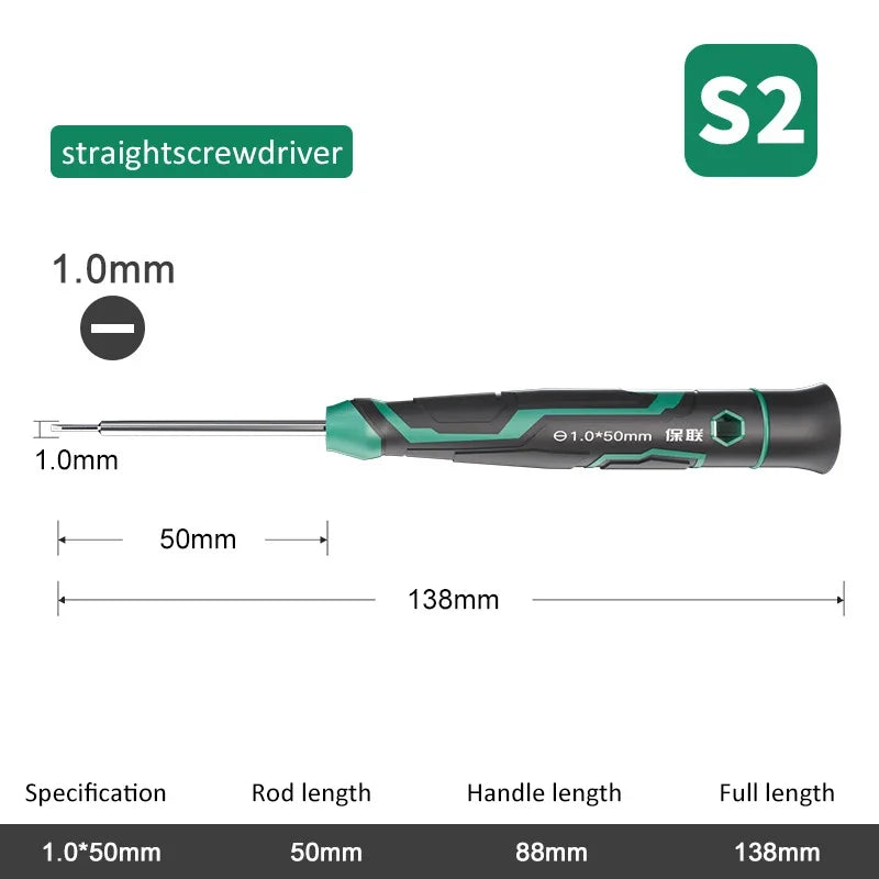 Precision Magnetic Mini Screwdriver | Phillips & Slotted Precision Screwdriver QXL Slotted 1.0x50mm