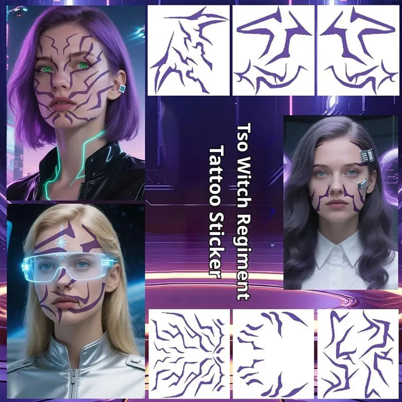 Kpop Demon Dark Temporary Tattoo Stickers | Cosplay Body Art Temporary Tattoo Stickers QXL