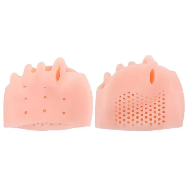 2-Pack Silicone Toe Separator & Gel Forefoot Cushion Pads Toe Separator Pads QXL M9 Beige 2PCS