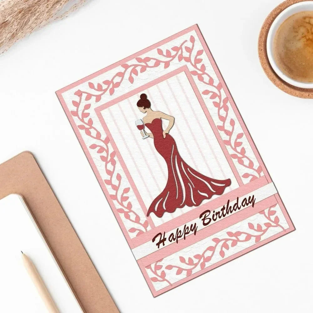 Elegant Lady Cutting Dies | Carbon Steel Scrapbooking Stencils Craft Cutting Dies QXL