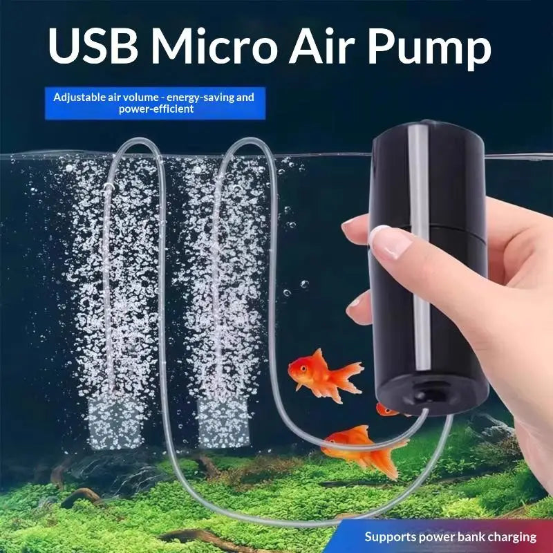 Mini USB Silent Aquarium Air Pump | Portable Fish Tank Oxygenator Aquarium Air Pump QXL Default Title
