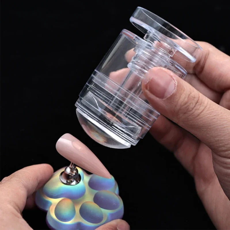 Rotatable Jelly Silicone Nail Stamper & Scraper Set Nail Art Stamper QXL