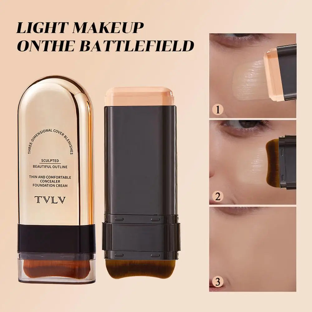 Waterproof Concealer Foundation Stick with Brush | Matte Finish Foundation Concealer Stick QXL