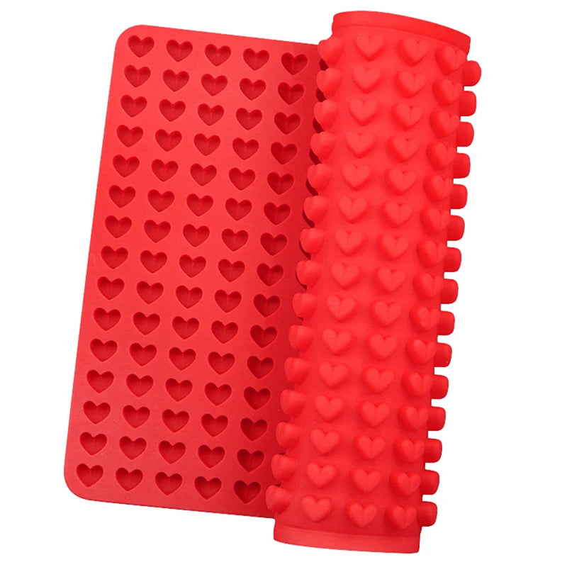 255-Cavity Heart Silicone Mold – Ice Cube Tray & Baking Mat Silicone Baking Mold QXL
