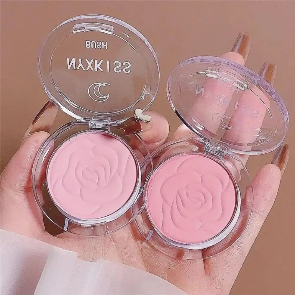 Embossed Petals Matte Blush | Peach Pink & Orange Tint Face Blush Compact QXL