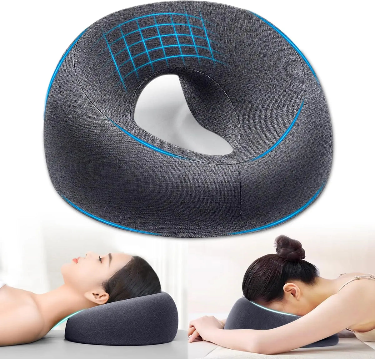 Memory Foam Face-Down Pillow | Massage Headrest & Eye Support Massage Support Pillow QXL