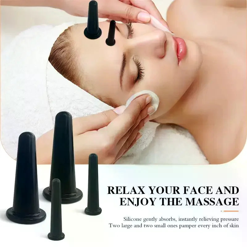 Silicone Facial Cupping Set | Vacuum Massage & Gua Sha Cups Facial Cupping Set QXL