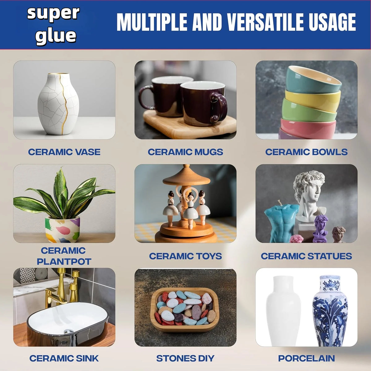50g Super Glue – Fast-Drying Multi-Purpose Instant Adhesive Instant Adhesive Glue QXL