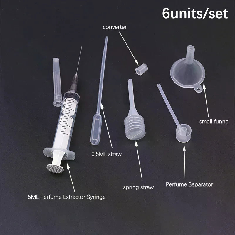6-Pc Perfume Refill Kit – Syringe, Dropper & Funnel Set Perfume Refill Kit QXL
