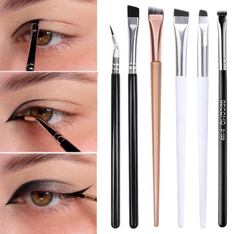 Angled Eyebrow & Eyeliner Brush | Soft Synthetic Flat Tip Eyebrow Eyeliner Brush QXL