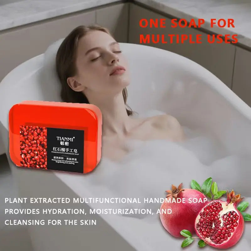 Pomegranate Soap – Gentle Face & Body Bar | All Skin Types Moisturising Bar Soap QXL