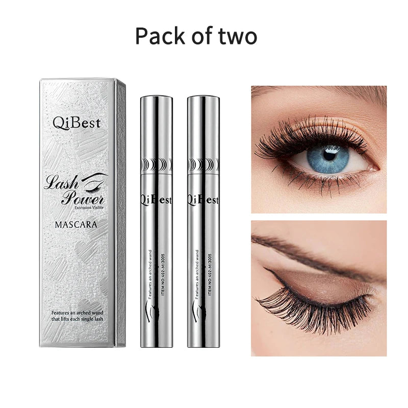 QIBEST 2-Pack 4D Silk Fiber Mascara – Waterproof & Lengthening Fiber Mascara QXL 2 PCS Mascara