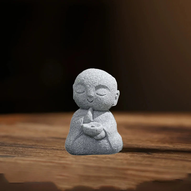 Japanese Jizo Monk Incense Holder | Zen Resin Figurine Incense Holder Figurine QXL