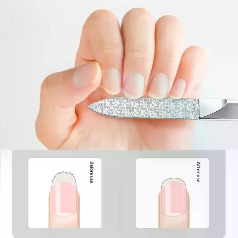 Double-Sided Stainless Steel Nail File | Manicure & Pedicure Stainless Steel Nail File QXL
