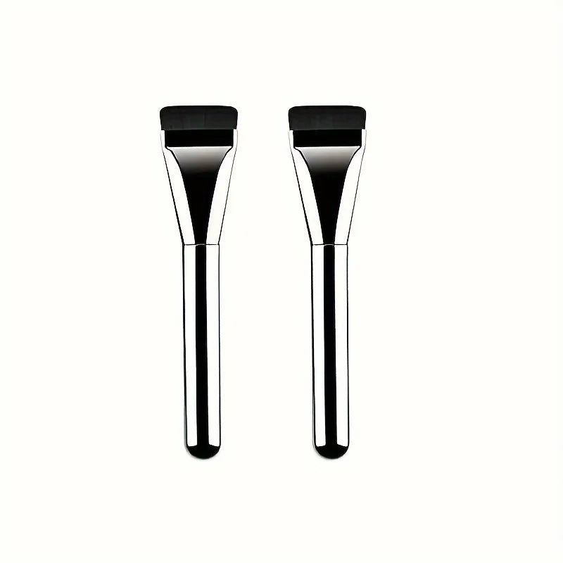 Ultra-Thin Foundation Brush – Concealer & Contour Tool Foundation Makeup Brush QXL 2PC-Silver