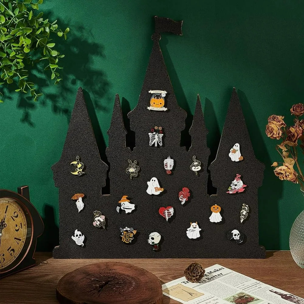 Black Castle Cork Pin Board 14x12" | Brooch & Bulletin Display Cork Pin Board QXL