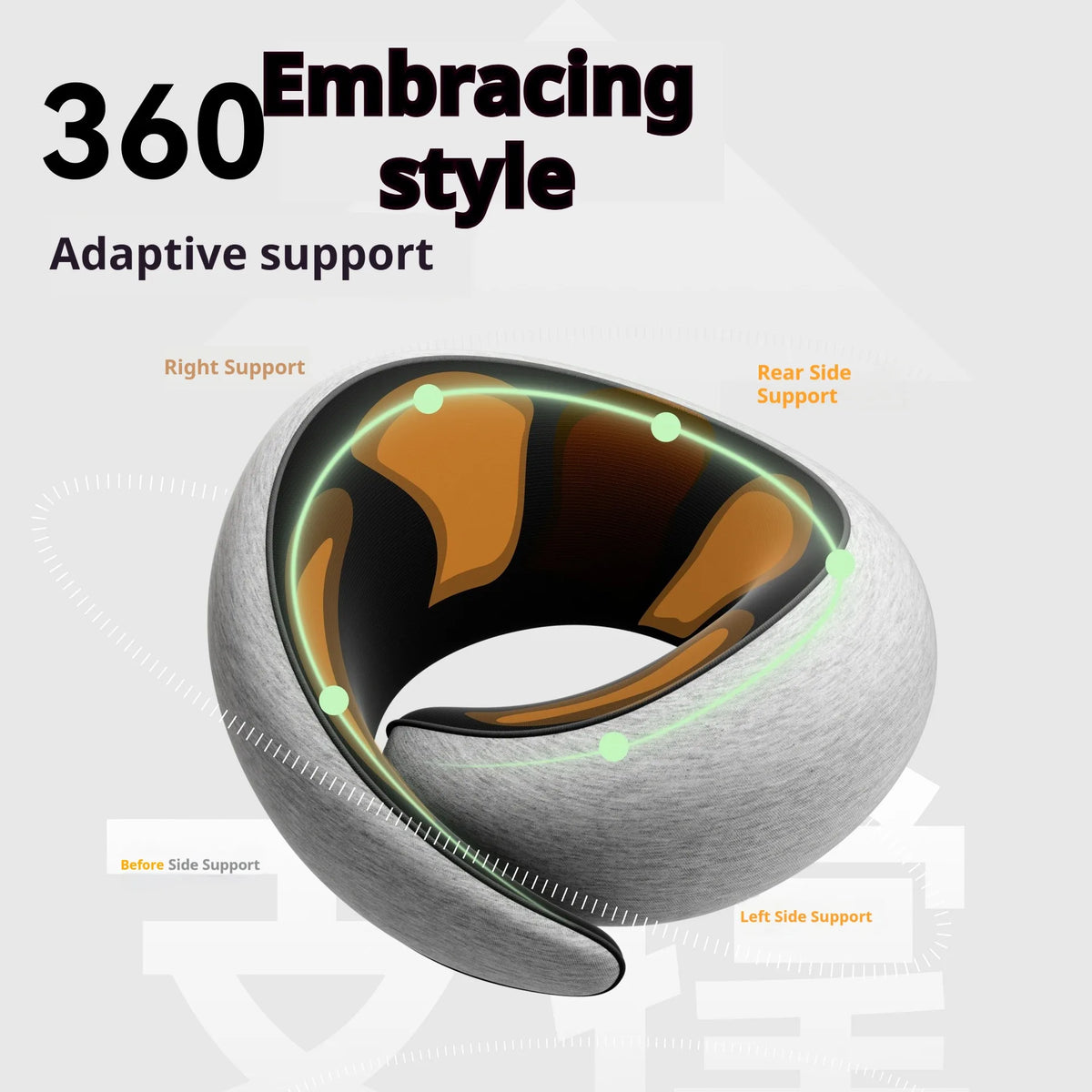 Memory Foam Travel Neck Pillow | 360° Ergonomic Support Travel Neck Pillow QXL