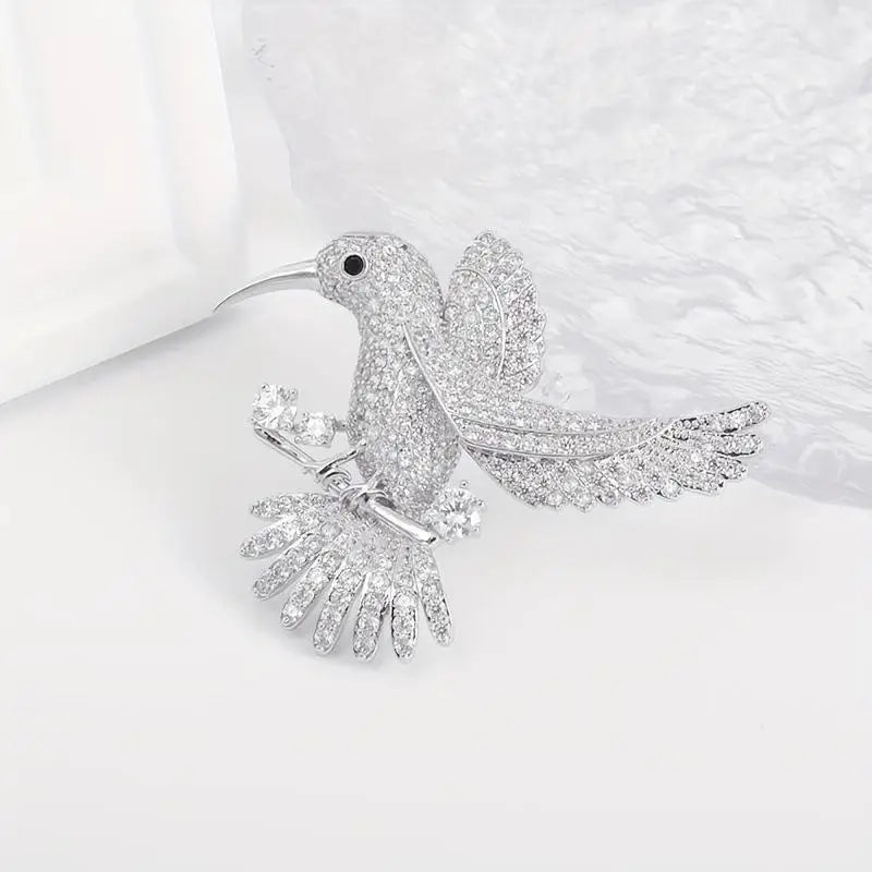 Rhinestone Hummingbird Brooch Pin | Shiny Women's Jewelry Brooch Pin QXL
