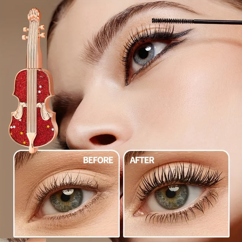 Violin Waterproof Mascara | Lengthening Curling Fine Brush Waterproof Mascara QXL