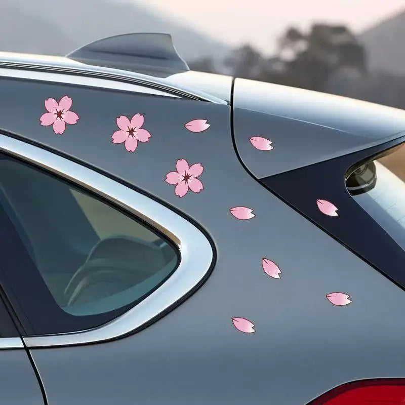Cherry Blossom Waterproof Car & Bike Decal Stickers Set Vehicle Decal Stickers QXL
