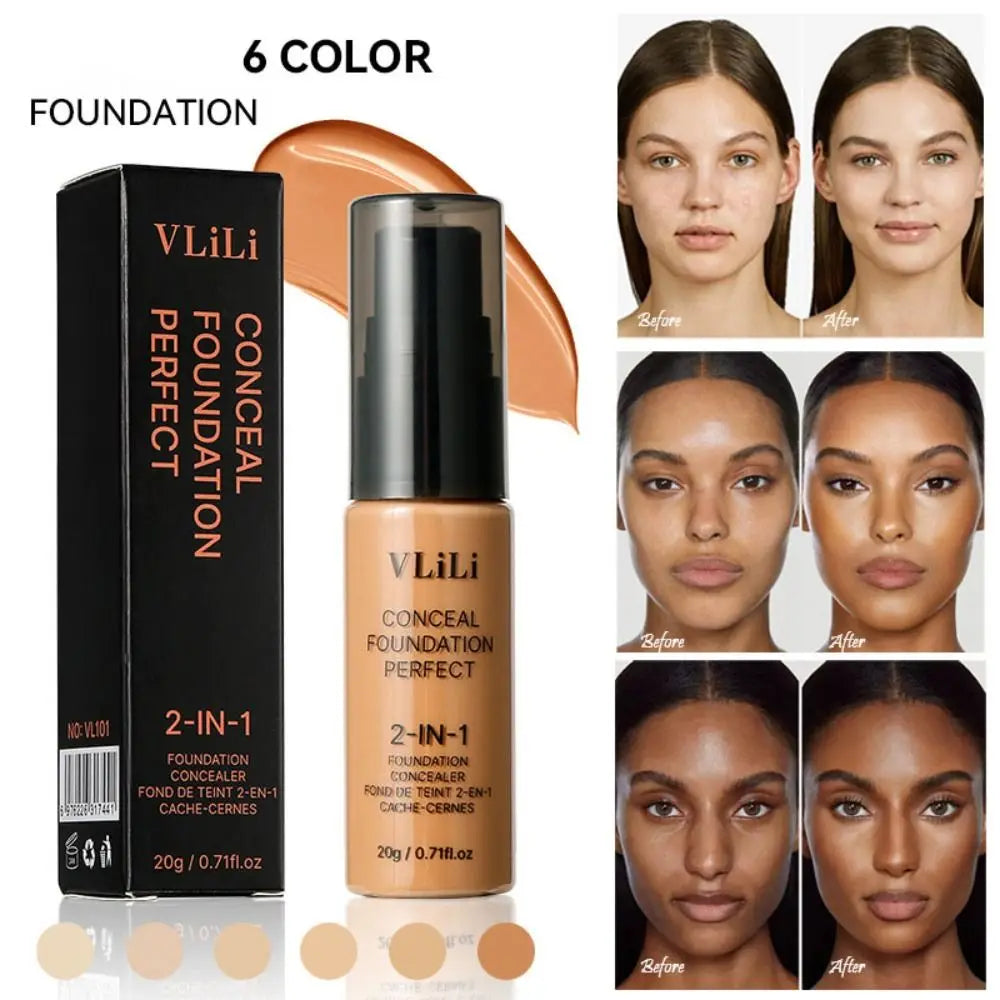 6-Shade Matte BB Cream – Full Coverage Liquid Foundation Liquid Foundation BB Cream QXL