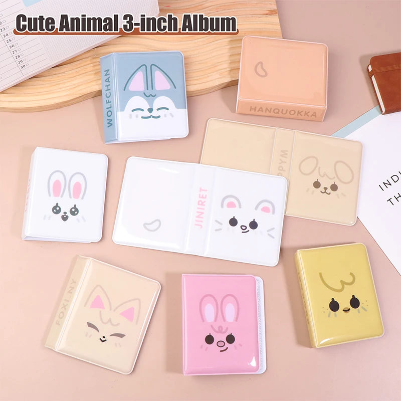 Cute Animal 3-Inch Kpop Card Binder Mini Photo Album – 36 Cards Mini Card Binder Album QXL