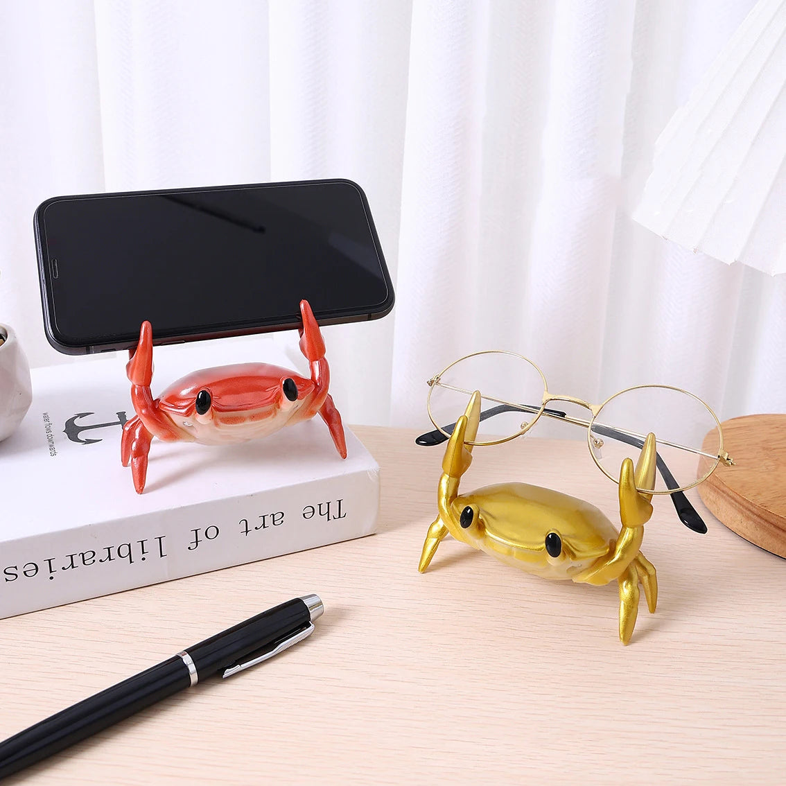 Cute Crab Desk Holder – Phone, Pen & Glasses Stand Desk Organizer Stand QXL