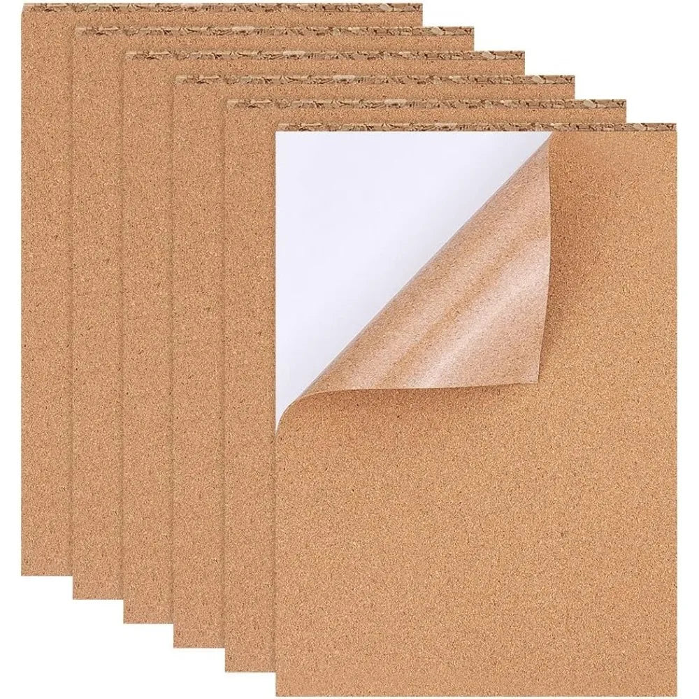8-Pack Self-Adhesive A4 Cork Sheets 1mm | Coasters & DIY Decor Cork Craft Sheets QXL