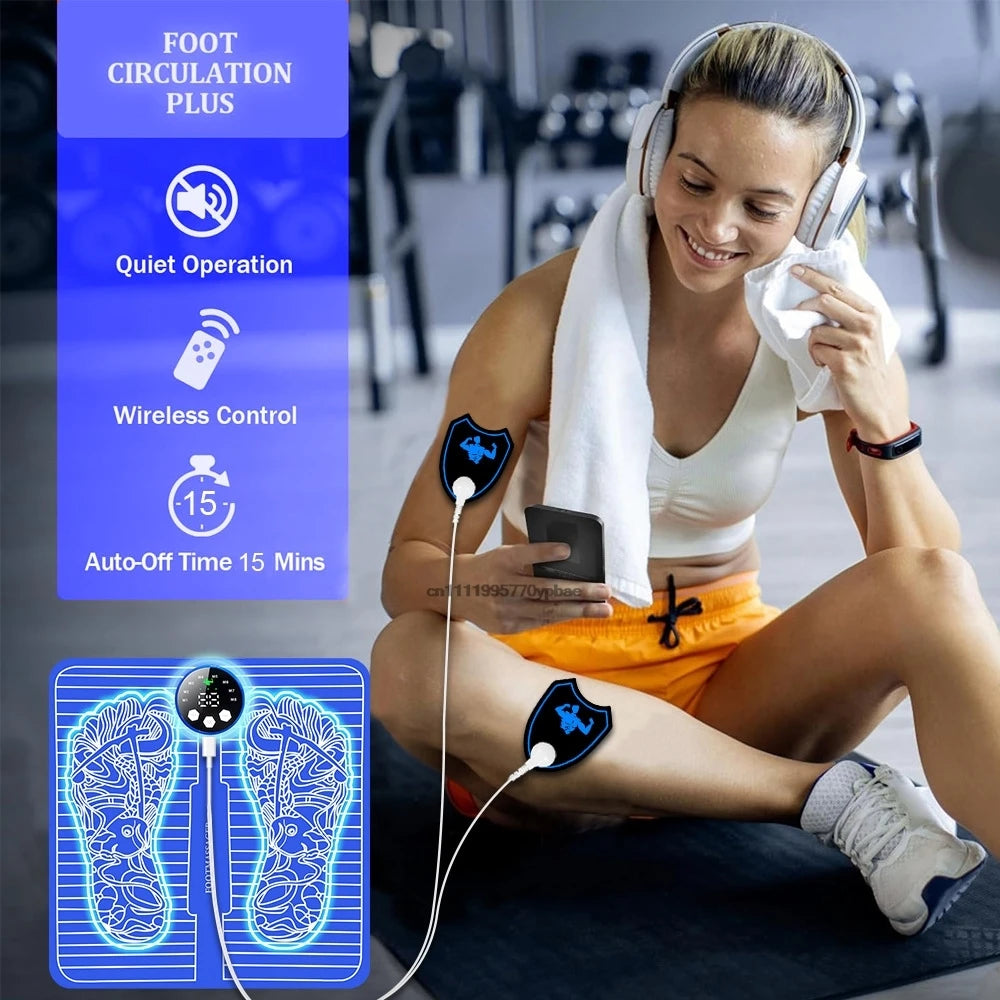 Electric Foot Massager Pad | EMS Muscle Relaxation Trainer Electric Foot Massager QXL