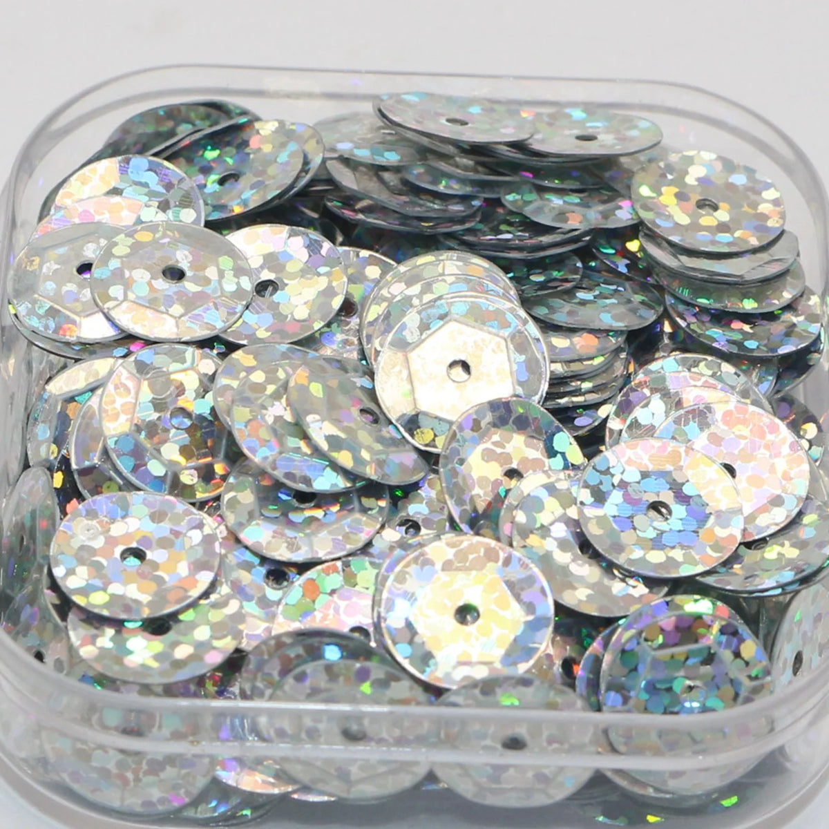 2000 Hologram Cup Round Sequins 10mm Silver & Gold Paillettes Craft Sequins QXL