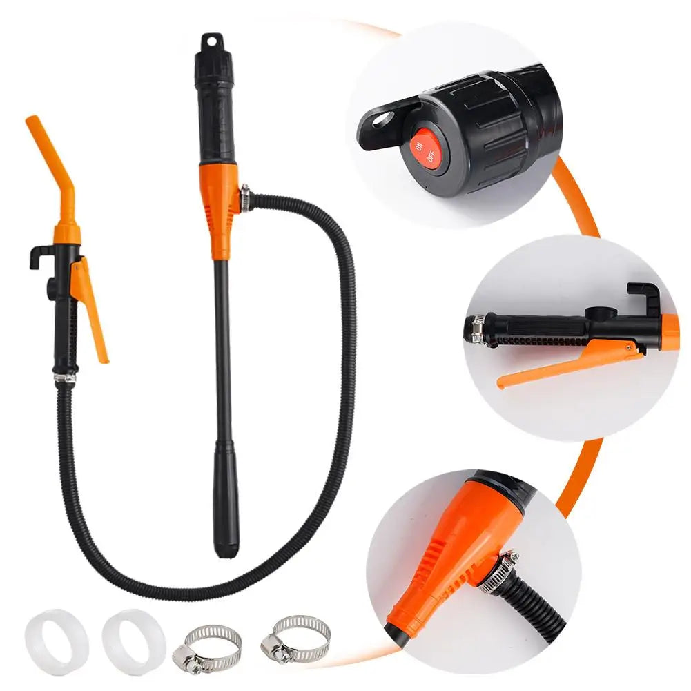 Battery-Powered Fuel Transfer Pump | Gas & Oil with Flow Nozzle Fuel Transfer Pump QXL