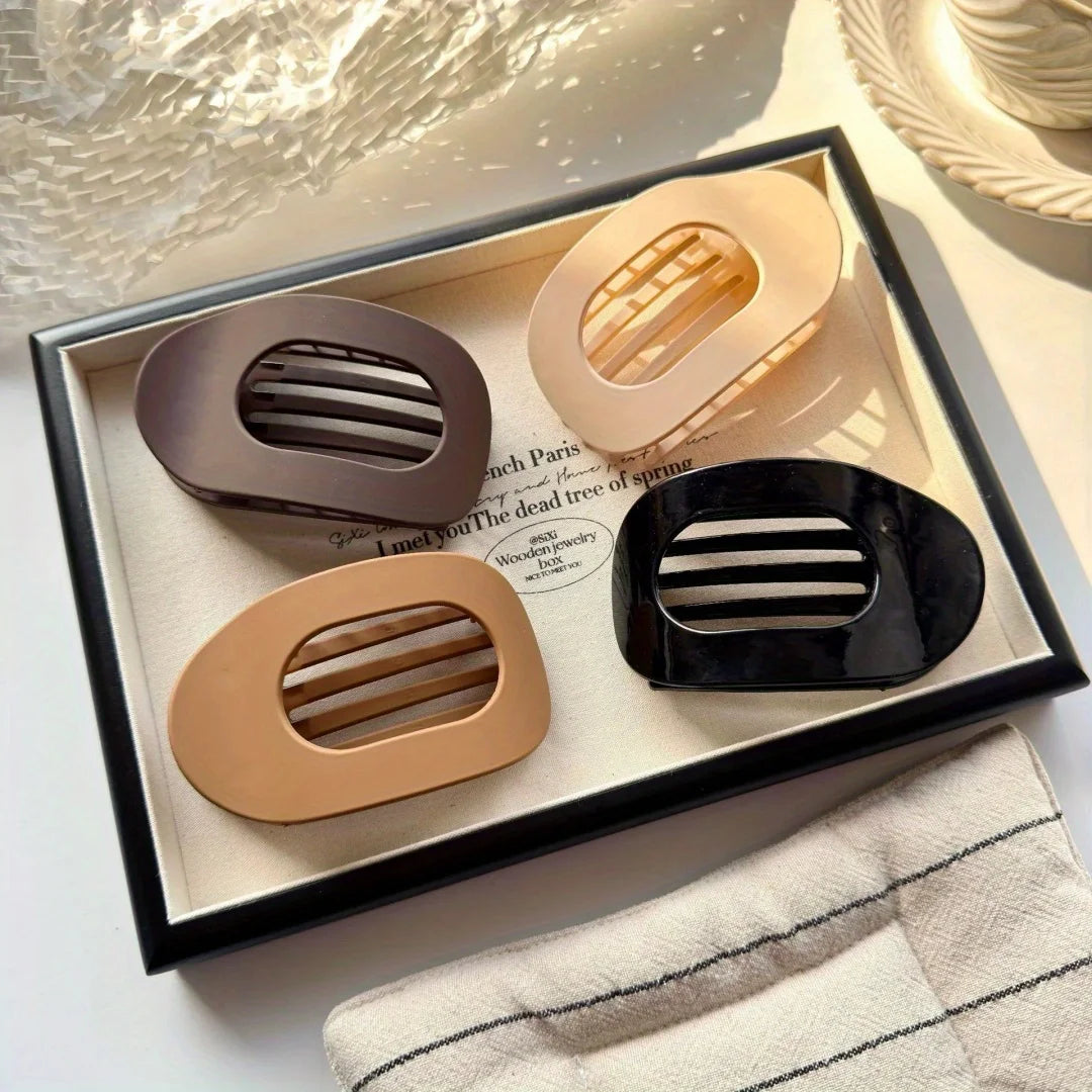 4-Pack Matte Oval Hair Clips | Minimalist Barrettes for Thick Hair Hair Barrette Clips QXL