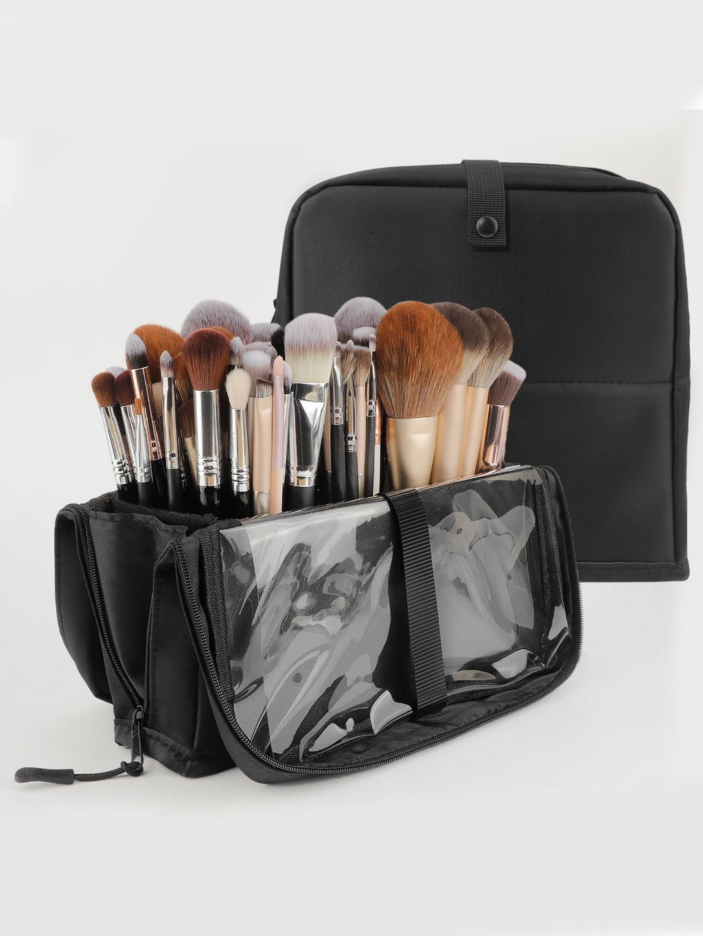 RANCAI Large Makeup Brush Bag | Magnetic Closure & Mirror Makeup Brush Bag QXL