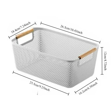 Hollow Plastic Storage Basket | Kitchen, Bathroom & Bedside Storage Basket QXL Gray