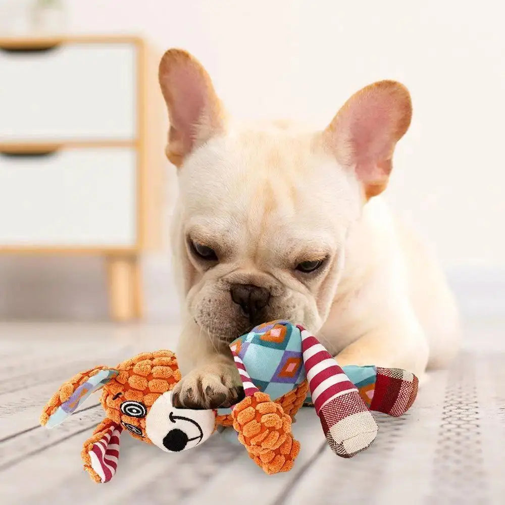 Squeaky Plush Dog Toy – Cute Elephant Chew & Play Doll Squeaky Dog Toy QXL