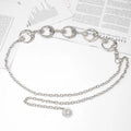 Punk Gothic Moon Sun Metal Waist Chain Belt | Women Silver Metal Waist Chain Belt QXL silver