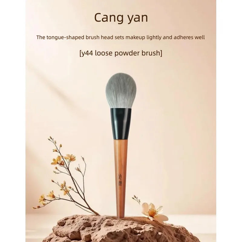 Large Flat Round Loose Powder Setting Brush – Soft Bristles Loose Powder Brush QXL