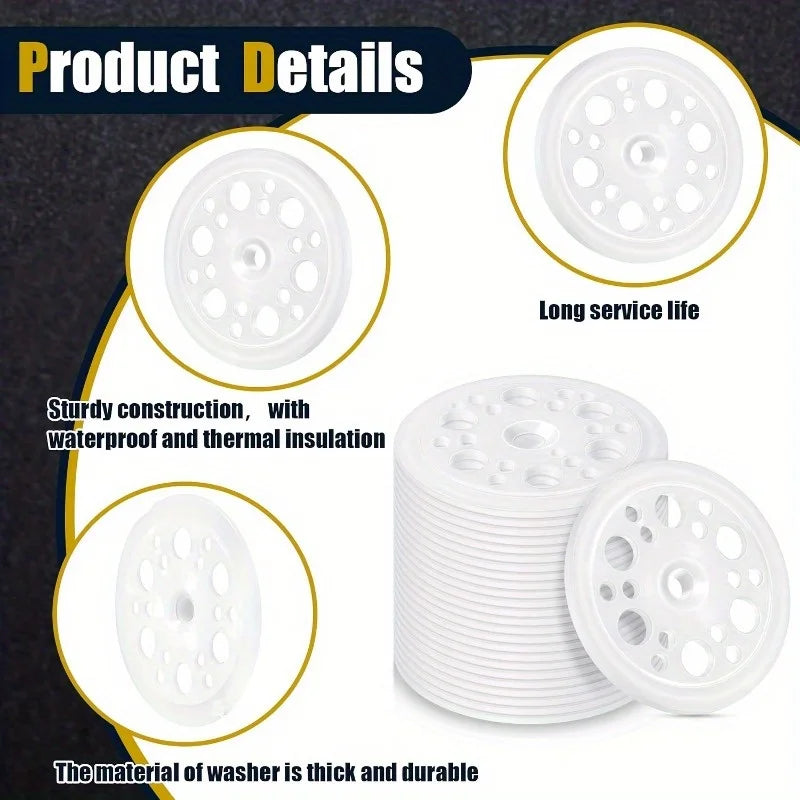 20-Pack Polypropylene Load Diffusion Washers for Foam Board Insulation Washers QXL