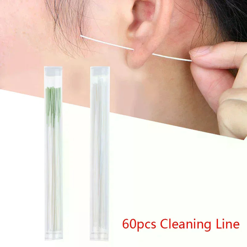 60-Pack Ear Hole Cleaning Threads | Piercing Hygiene Kit Ear Cleaning Kit QXL
